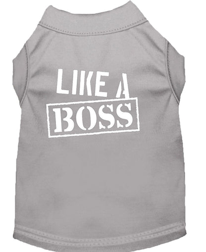 Pet Dog & Cat Shirt Screen Printed, "Like A Boss"