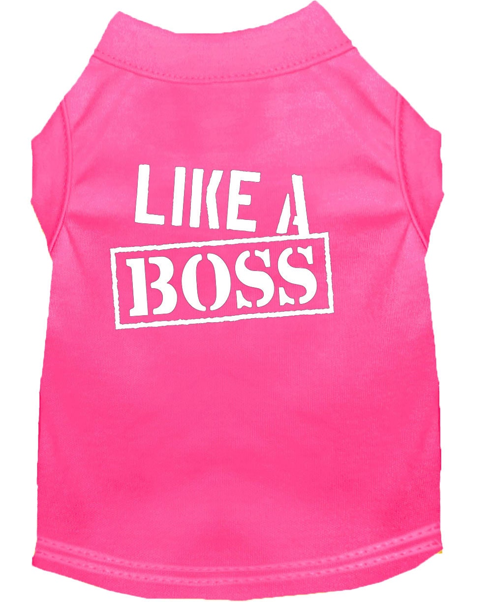 Pet Dog & Cat Shirt Screen Printed, "Like A Boss"