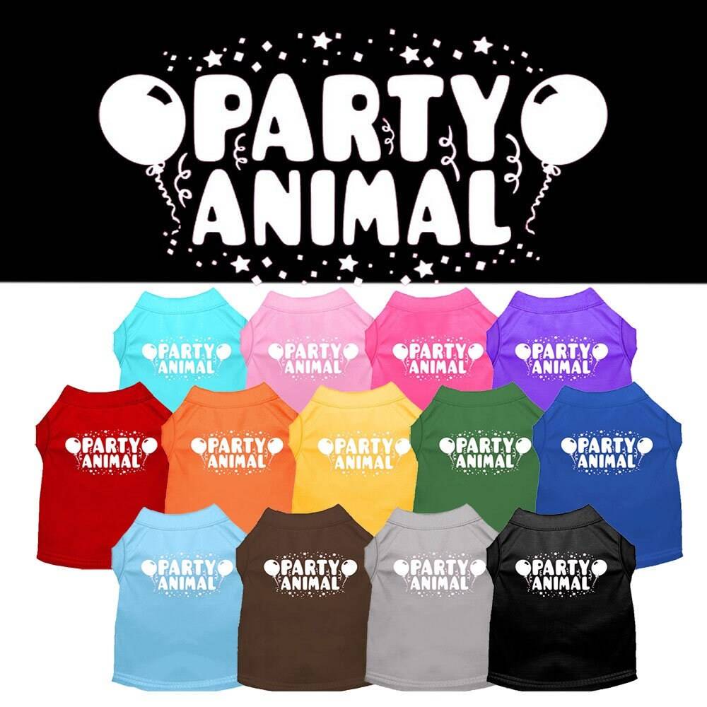 Camiseta para perros y gatos con serigrafía "Party Animal"