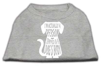 Camiseta para perros y gatos con serigrafía "Atrapado en el cuerpo de un perro"