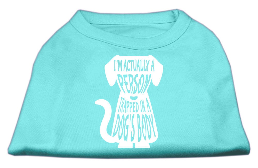 Camiseta para perros y gatos con serigrafía "Atrapado en el cuerpo de un perro"