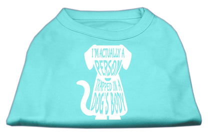 Camiseta para perros y gatos con serigrafía "Atrapado en el cuerpo de un perro"