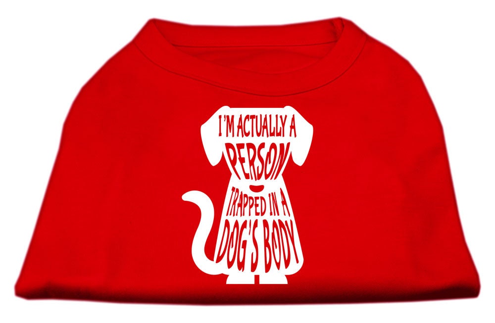 Camiseta para perros y gatos con serigrafía "Atrapado en el cuerpo de un perro"