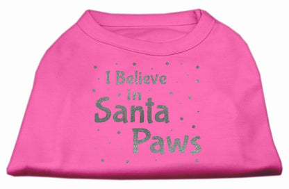 Christmas Screenprinted Dog Shirt, "I Believe In Santa Paws"