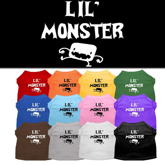 Camiseta de Halloween para perros y gatos con serigrafía "Lil Monster"