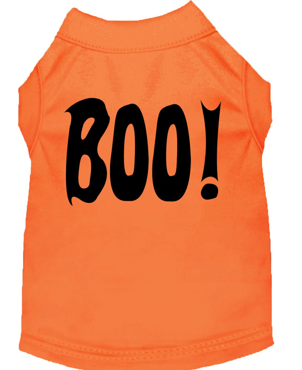 Camiseta de Halloween para perros y gatos con serigrafía "Boo!"