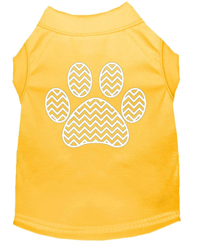 Pet Dog & Cat Shirt Screen Printed, "Chevron Paw"