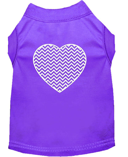 Pet Dog & Cat Shirt Screen Printed, "Chevron Heart"