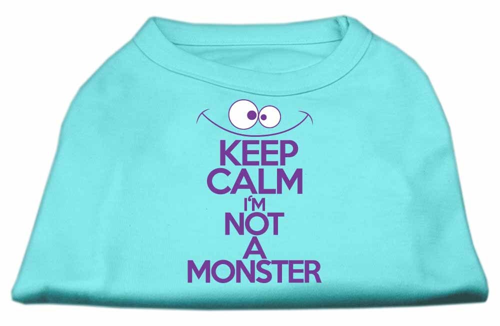 Pet Dog & Cat Shirt Screen Printed, "Keep Calm I'm Not A Monster"