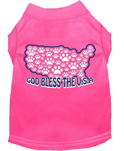 Pet Dog & Cat Shirt Screen Printed, "God Bless The USA"