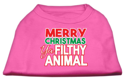 Holiday Pet Dog & Cat Shirt Screen Printed, "Merry Christmas Ya Filthy Animal"