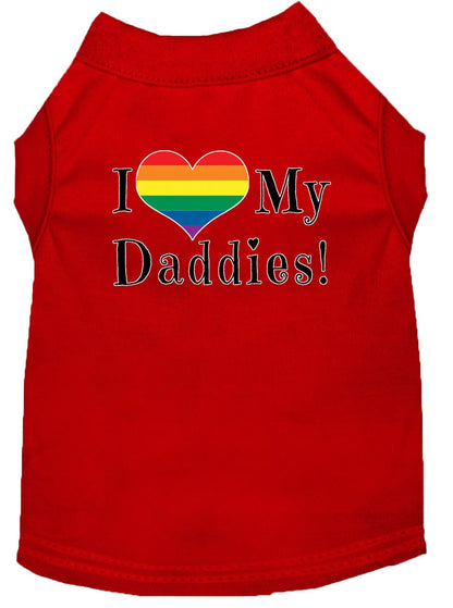 Camiseta para perros y gatos con serigrafía "I Heart My Daddies"