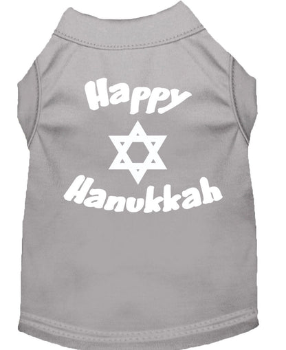 Camiseta para perros y gatos de Hanukkah serigrafiada con la frase "Happy Hanukkah"