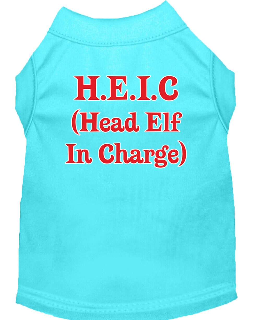 Christmas Screenprinted Dog Shirt, "Head Elf In Charge"