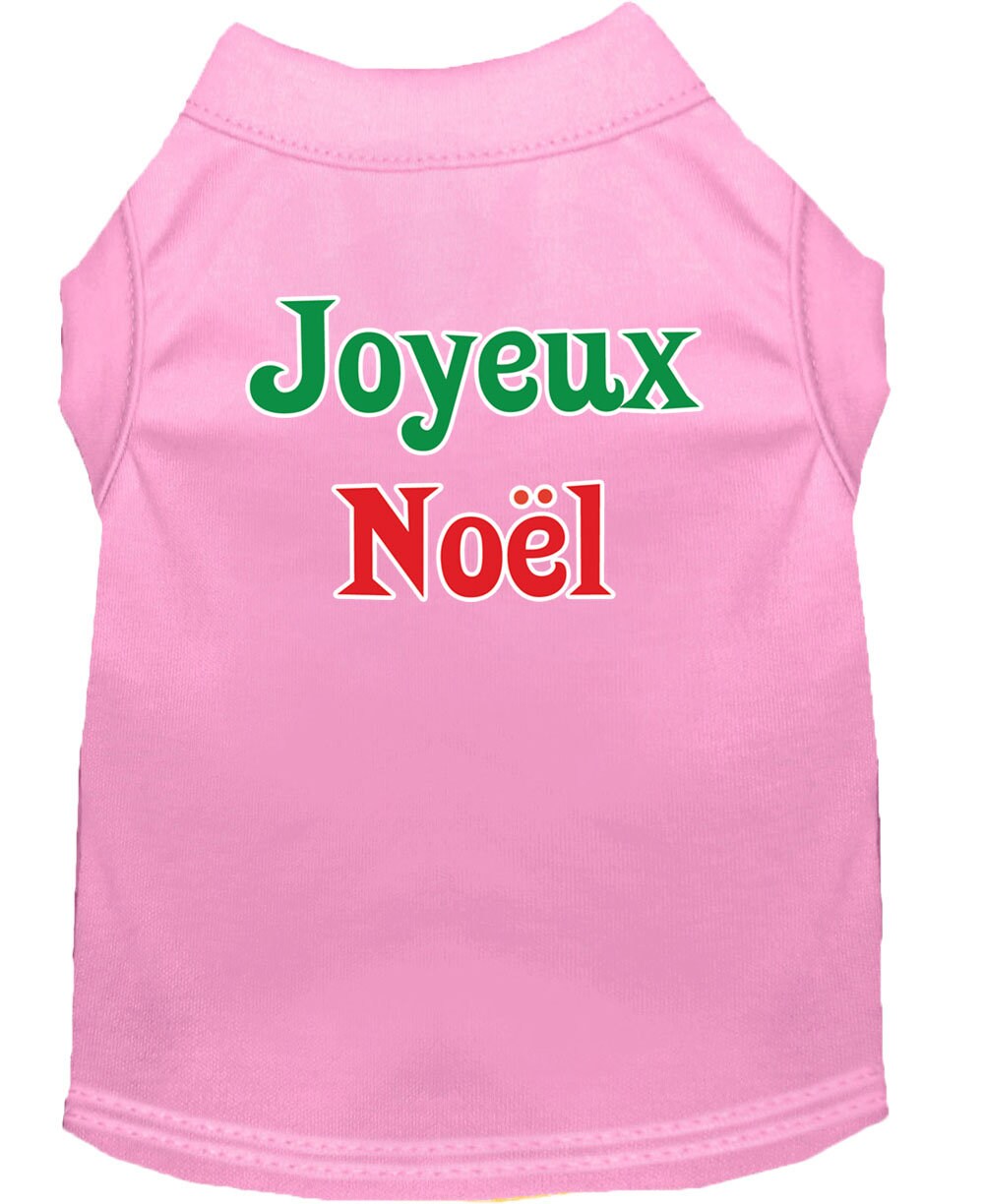 Christmas Screenprinted Dog Shirt, "Joyeux Noel"