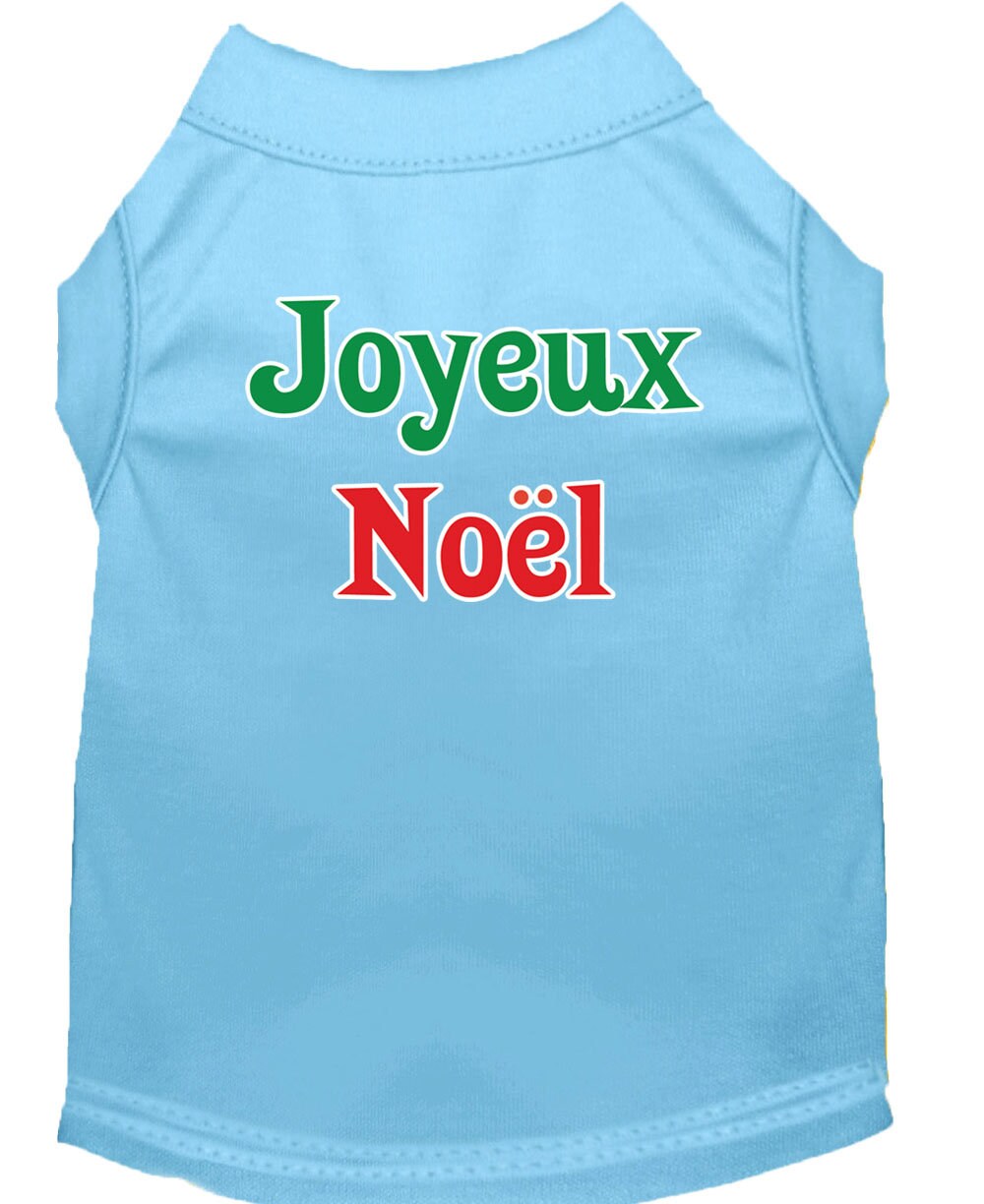 Christmas Screenprinted Dog Shirt, "Joyeux Noel"