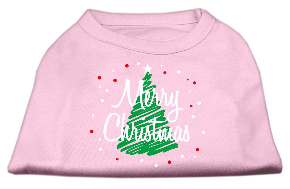 Christmas Screenprinted Dog Shirt, "Scribble Merry Christmas"