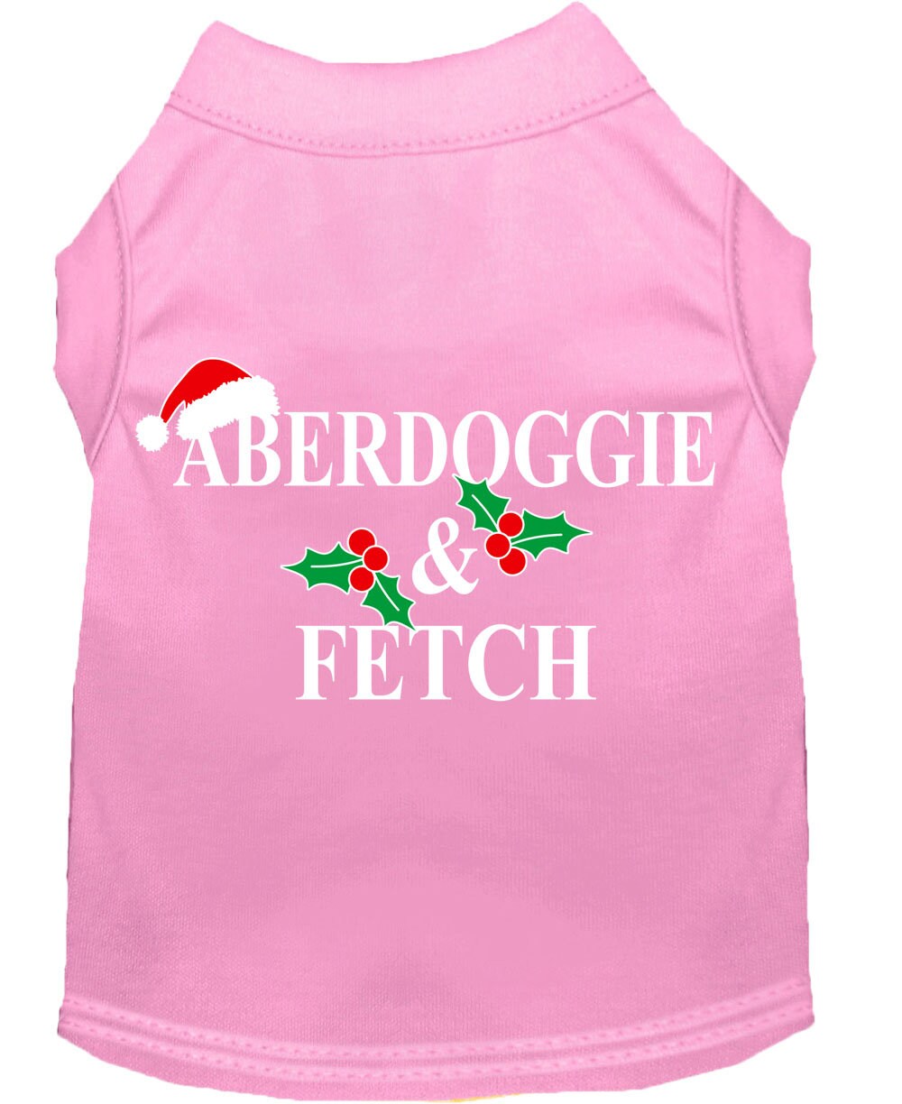 Christmas Screenprinted Dog Shirt, "Aberdoggie & Fetch"