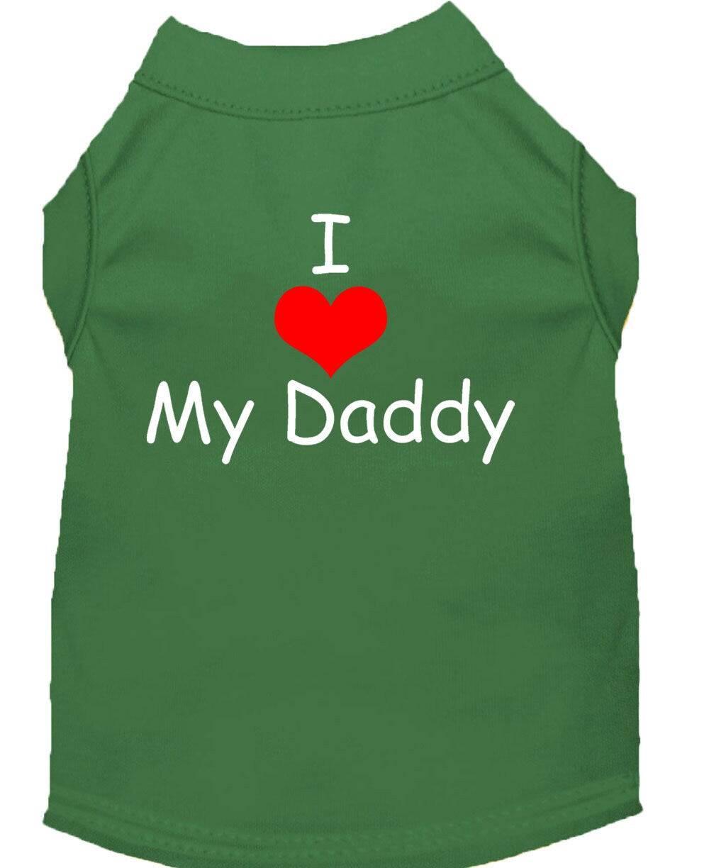 Pet Dog & Cat Shirt Screen Printed, "I Love My Daddy"