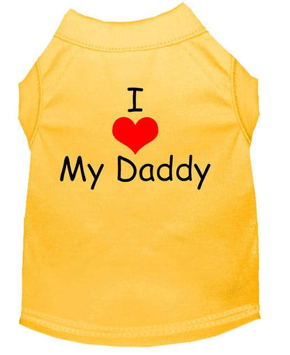 Pet Dog & Cat Shirt Screen Printed, "I Love My Daddy"