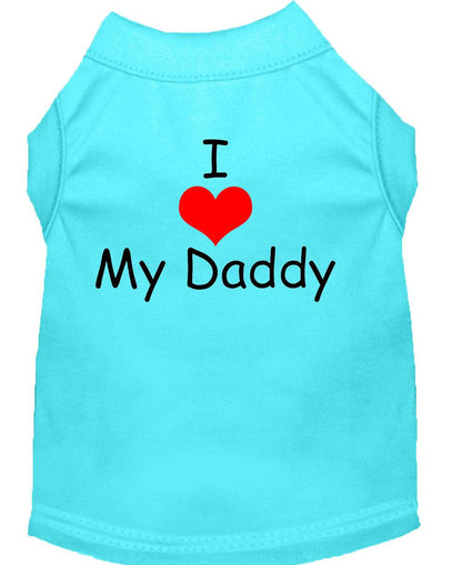 Pet Dog & Cat Shirt Screen Printed, "I Love My Daddy"