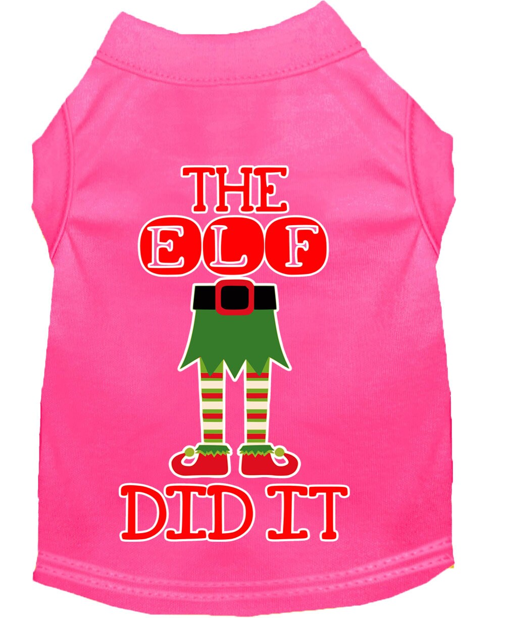 Christmas Pet Dog & Cat Shirt Screen Printed, "The Elf Did It"