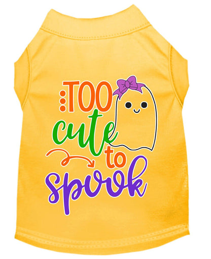 Halloween Pet Dog & Cat Shirt Screen Printed, "Too Cute To Spook - Girly Ghost"