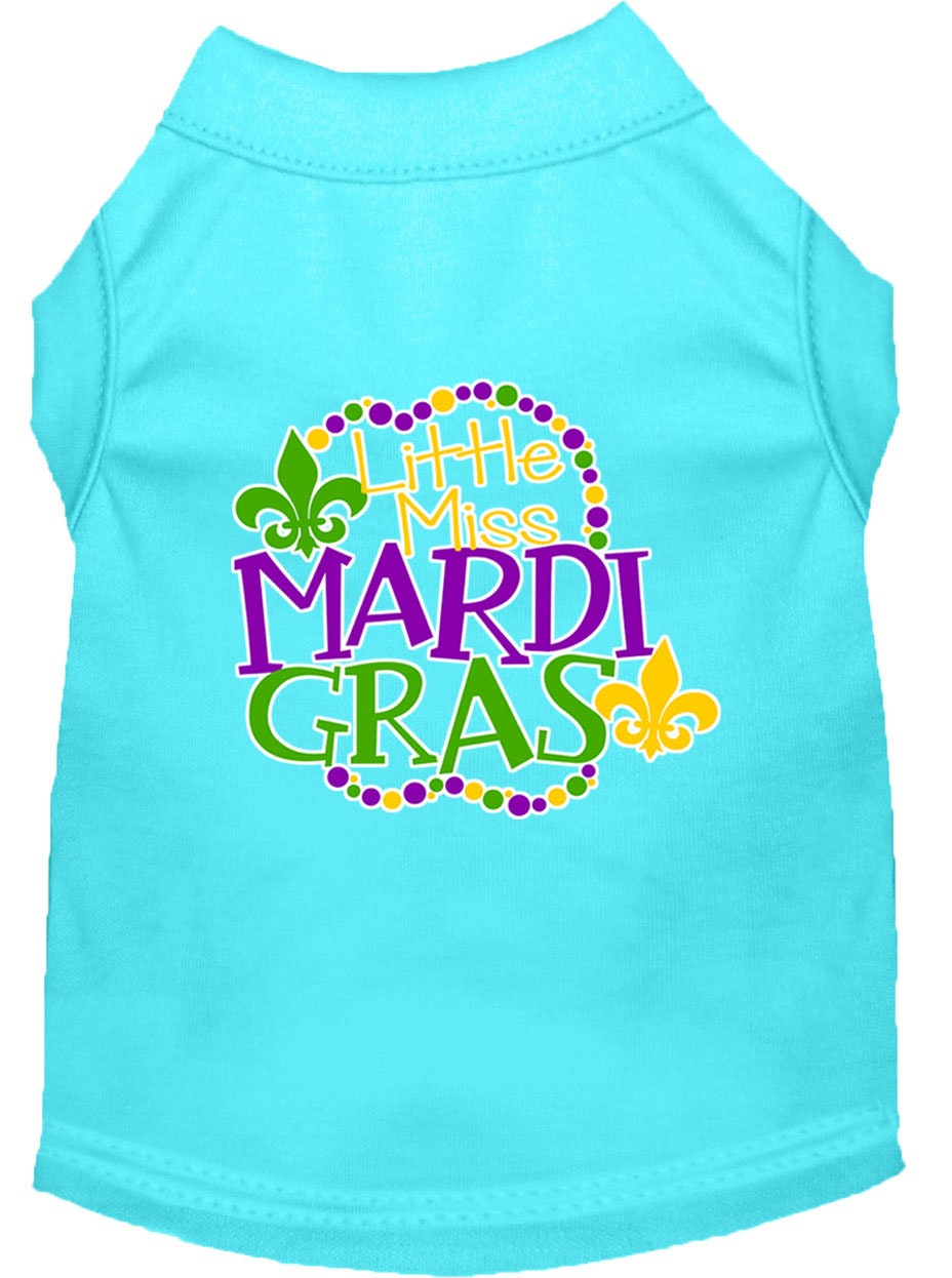 Pet Dog & Cat Shirt Screen Printed, "Little Miss Mardi Gras"