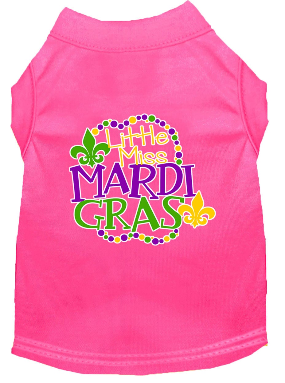 Pet Dog & Cat Shirt Screen Printed, "Little Miss Mardi Gras"