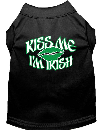 Pet Dog & Cat Shirt Screen Printed, "Kiss Me I'm Irish"