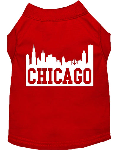 Pet Dog & Cat Shirt Screen Printed, "Chicago Skyline"