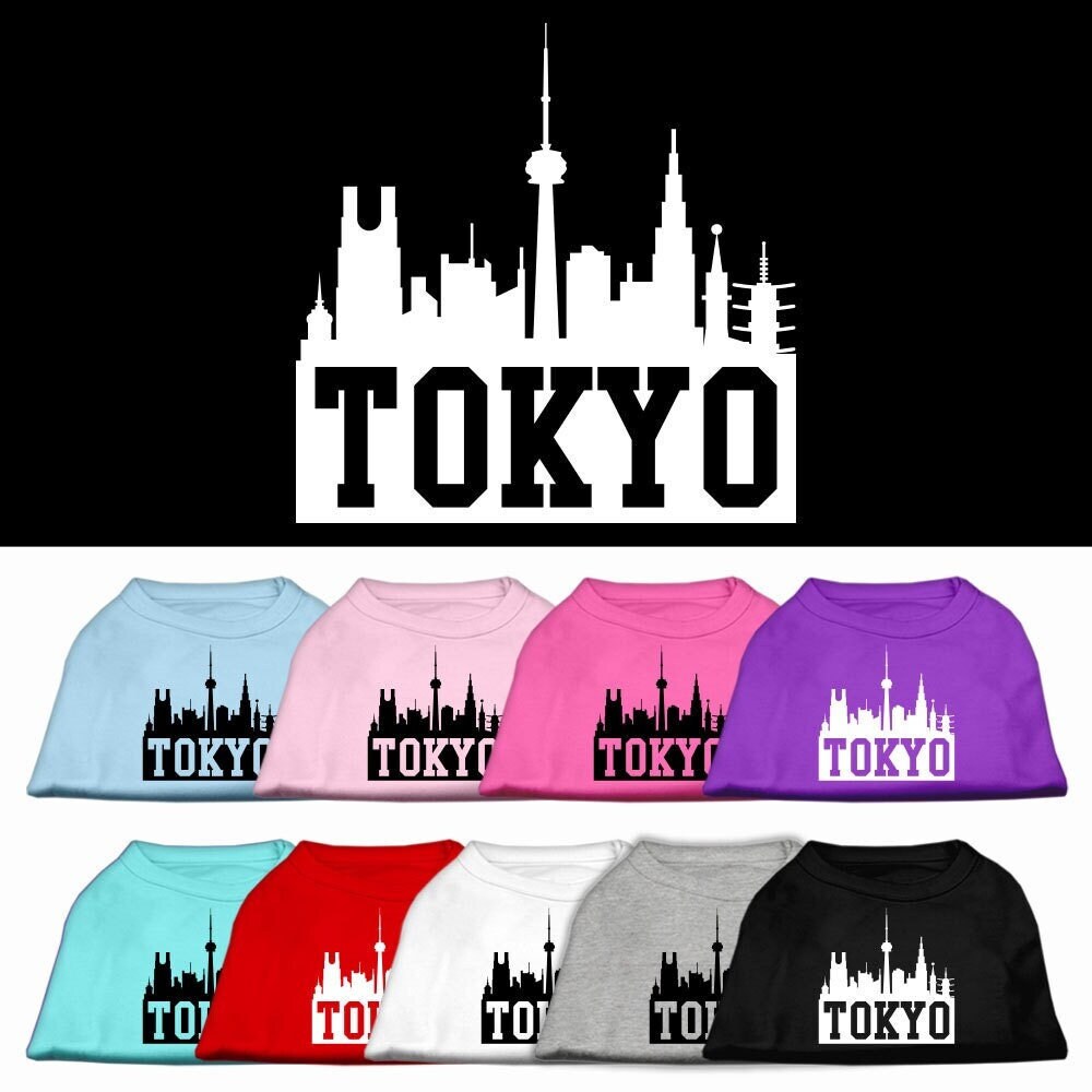 Camiseta para perros y gatos con serigrafía "Tokyo Skyline"