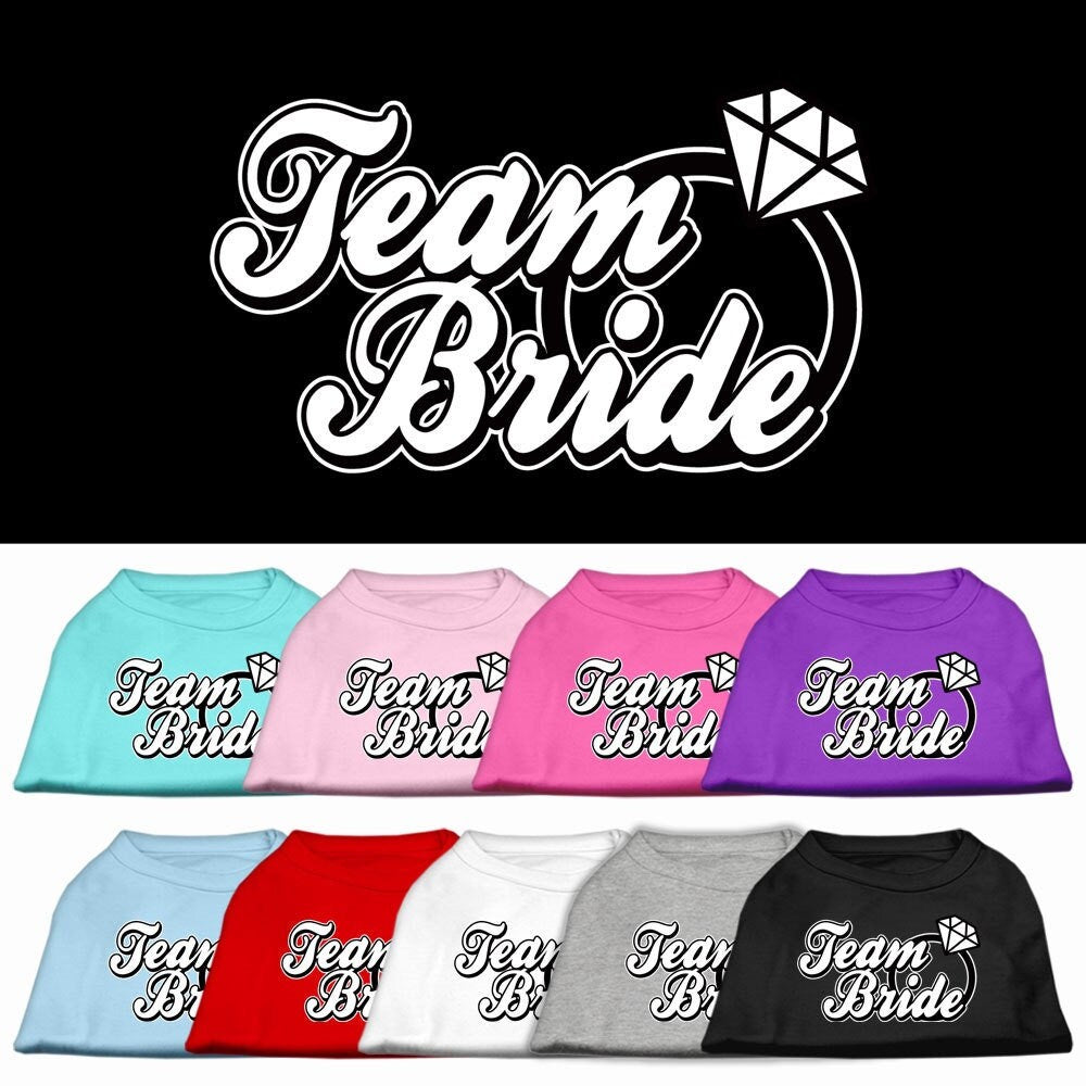 Camiseta para perros y gatos con serigrafía "Team Bride"