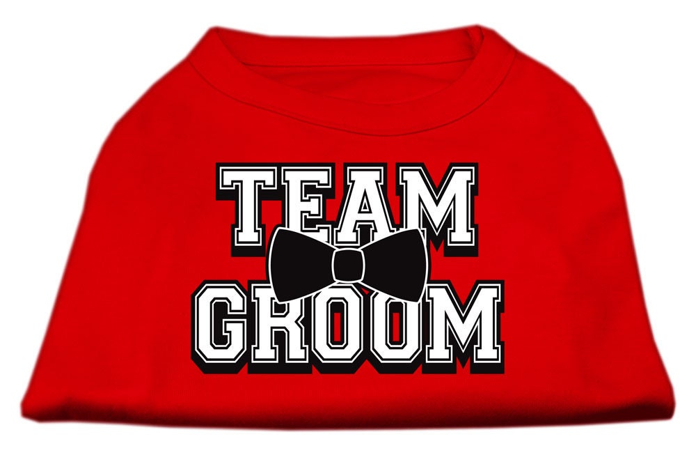 Camiseta para perros y gatos con serigrafía "Team Groom"