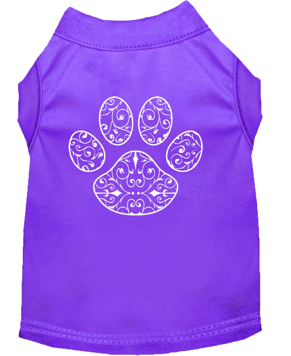 Pet Dog & Cat Shirt Screen Printed, "Henna Paw"