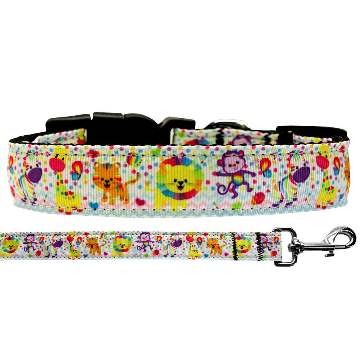 Collar o correa de nailon para perros y gatos, "Jungle Party Animals"