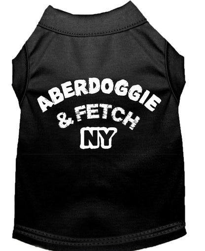 Pet Dog & Cat Shirt Screen Printed, "Aberdoggie and Fetch NY"