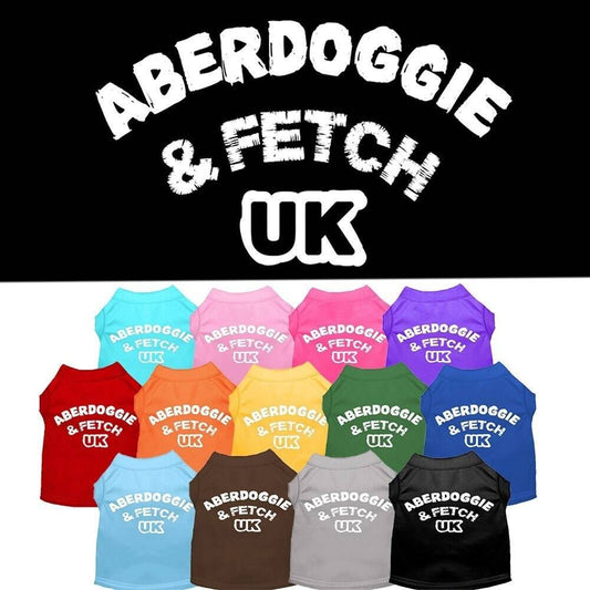 Pet Dog & Cat Shirt Screen Printed, "Aberdoggie and Fetch UK"