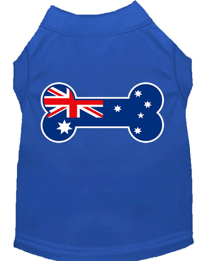 Pet Dog & Cat Shirt Screen Printed, "Bone Shaped Australian Flag"