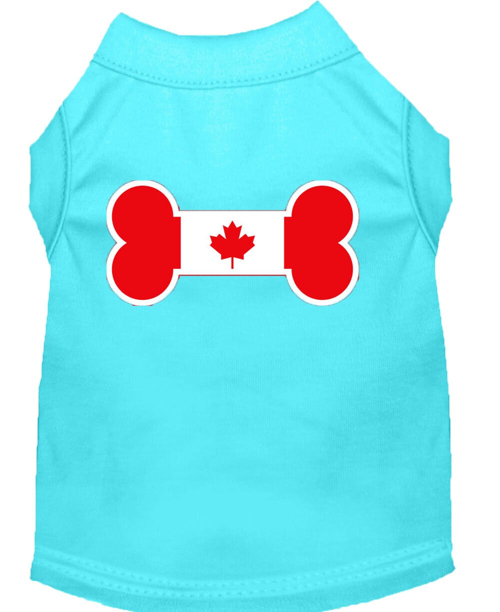 Pet Dog & Cat Shirt Screen Printed, "Bone Shaped Canadian Flag"