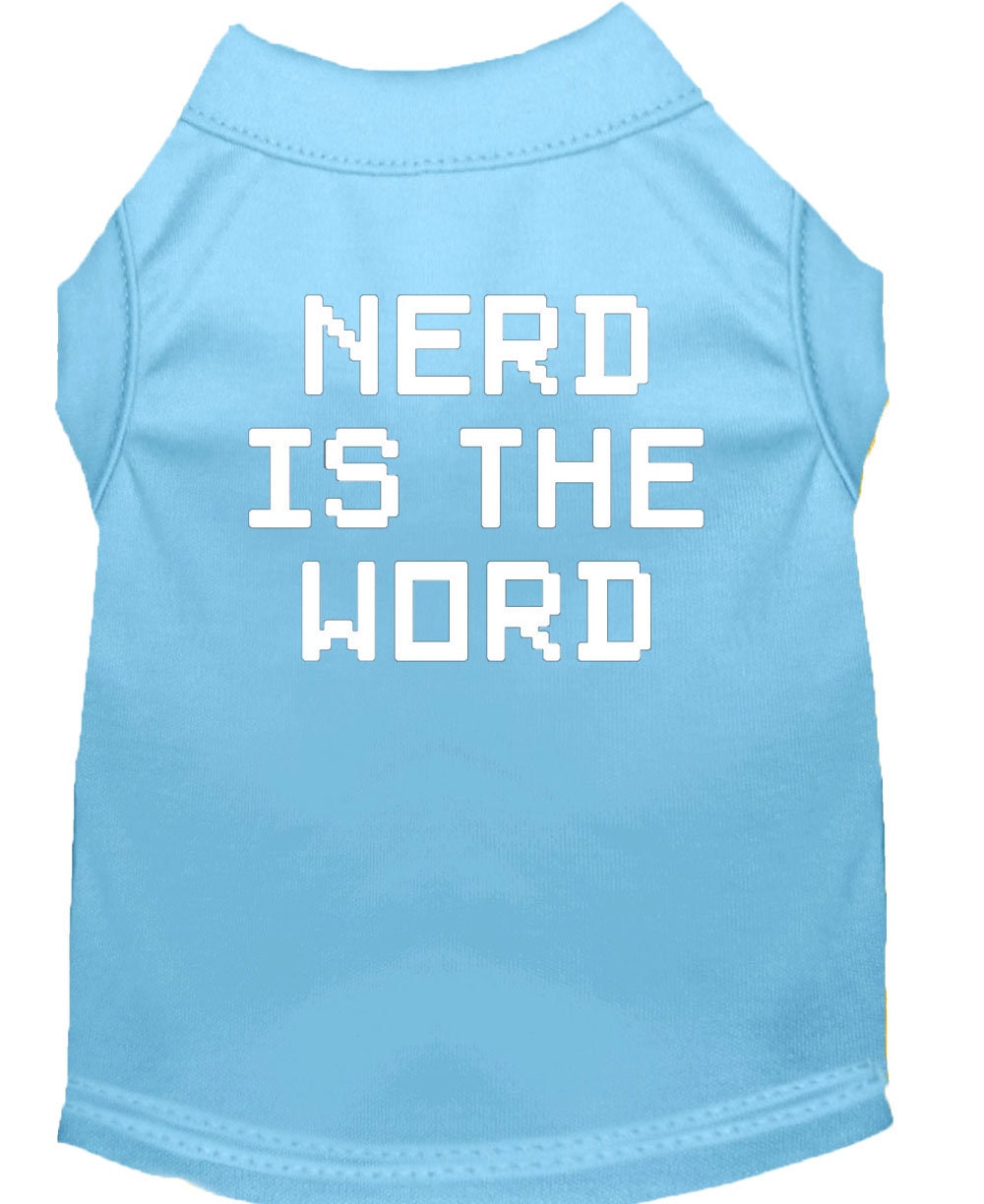 Pet Dog & Cat Shirt Screen Printed, "Nerd Is The Word"