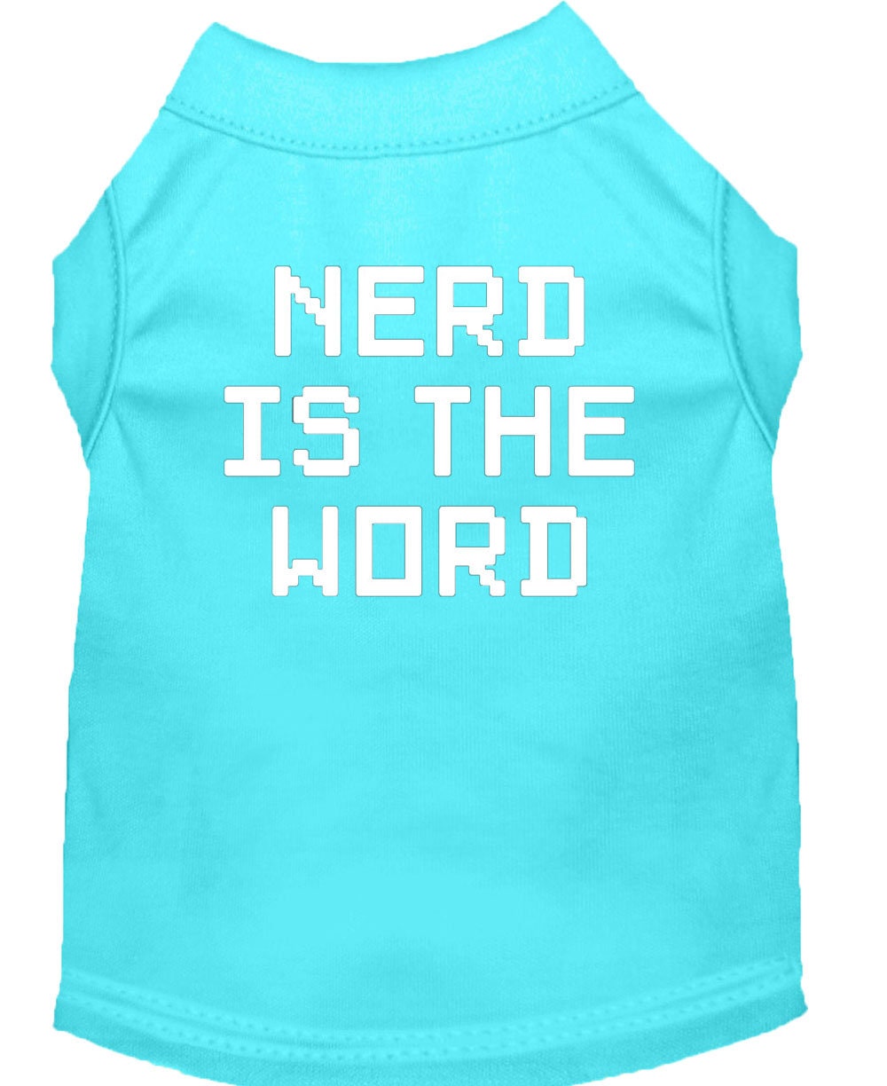 Pet Dog & Cat Shirt Screen Printed, "Nerd Is The Word"