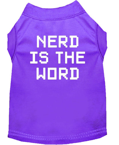 Pet Dog & Cat Shirt Screen Printed, "Nerd Is The Word"