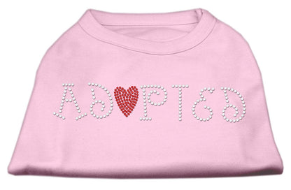 Camiseta para perro y gato con diamantes de imitación, "Adoptado"