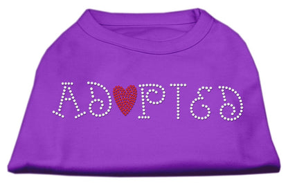 Camiseta para perro y gato con diamantes de imitación, "Adoptado"