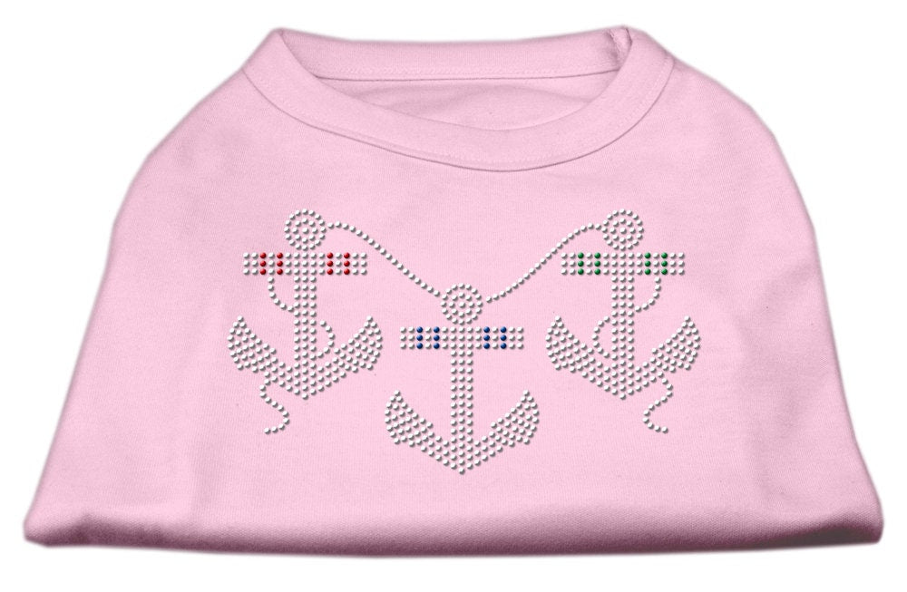 Camiseta para perros y gatos con diamantes de imitación, "Anclas"