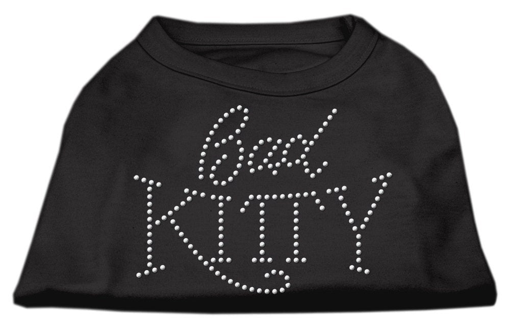 Camiseta para perros y gatos con diamantes de imitación, "Bad Kitty"