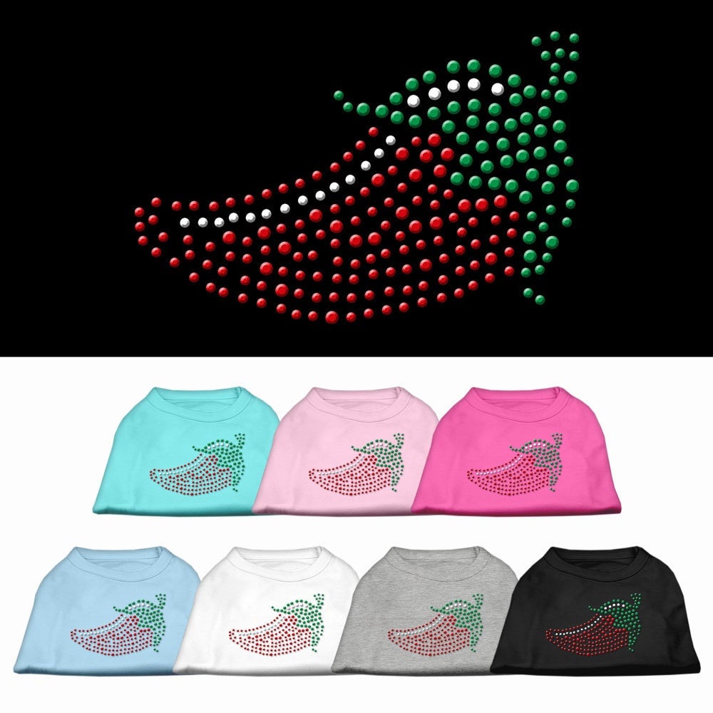 Camiseta para perros y gatos con diamantes de imitación, "Chili Pepper"