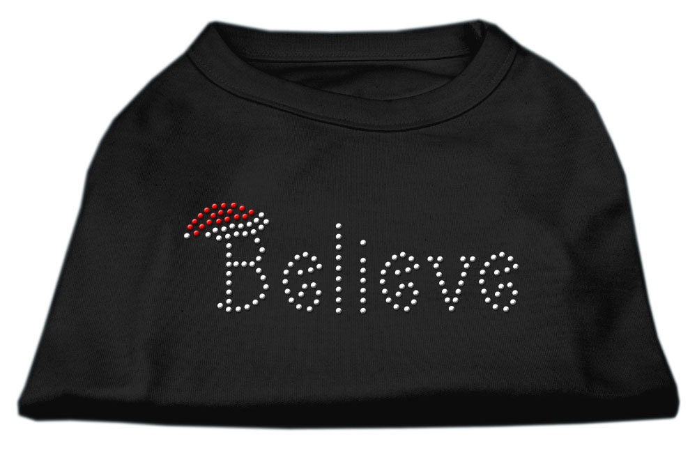 Christmas Pet Dog & Cat Shirt Rhinestone, "Believe"