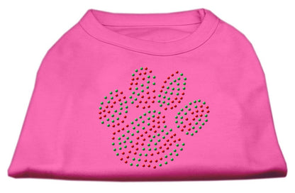 Christmas Pet Dog & Cat Shirt Rhinestone, "Holiday Paw"